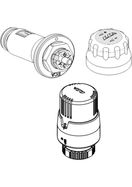2 Adet Eca Termostatik Trv4 Kafa Grubu 41,3mm 602120813