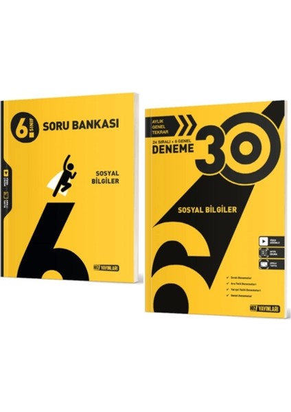 6. Sınıf Sosyal Bilgiler Soru Bankası ve 30’lu Deneme 2 Kitap