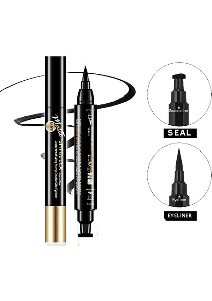 Damga Eyeliner, Siyah, Çift Taraflı, 24 Saat Dayanıklı, Ince Damga - Kutusuz