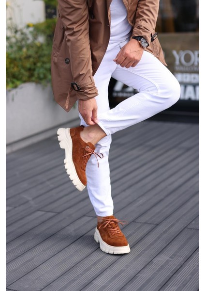 - Taba Süet Yüksek Taban Erkek Sneakers