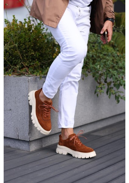 - Taba Süet Yüksek Taban Erkek Sneakers