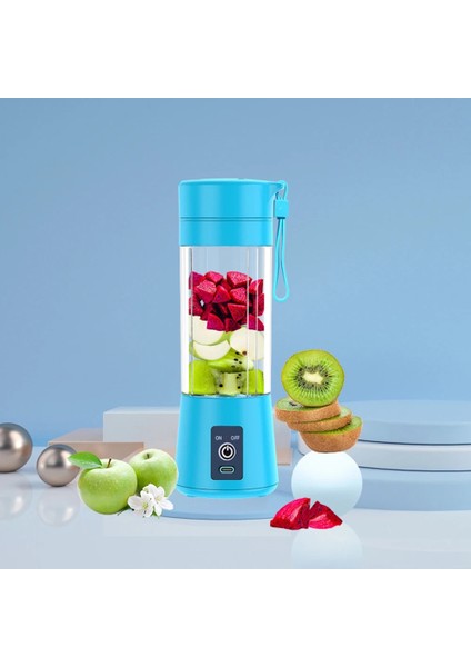 Mavi Stil Taşınabilir Elektrikli Meyve Sıkacağı Meyve Milkshake Mikserler Sıkacakları Bardak Şarj Edilebilir USB Çok Fonksiyonlu Otomatik Küçük Elektrikli Meyve Sıkacağı (Yurt Dışından)
