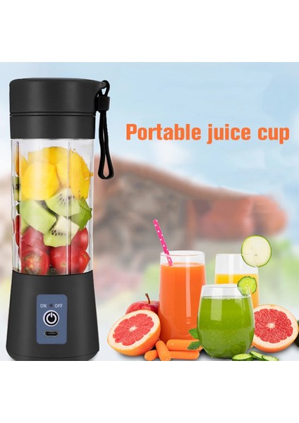Mavi Stil Taşınabilir Elektrikli Meyve Sıkacağı Meyve Milkshake Mikserler Sıkacakları Bardak Şarj Edilebilir USB Çok Fonksiyonlu Otomatik Küçük Elektrikli Meyve Sıkacağı (Yurt Dışından)