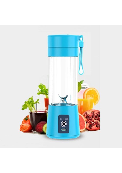 Mavi Stil Taşınabilir Elektrikli Meyve Sıkacağı Meyve Milkshake Mikserler Sıkacakları Bardak Şarj Edilebilir USB Çok Fonksiyonlu Otomatik Küçük Elektrikli Meyve Sıkacağı (Yurt Dışından)