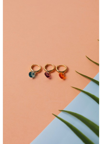 Kadın 3'lü Renkli Halka Model Bijuteri Küpe