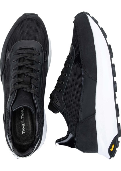 Erkek Deri Siyah Sneakers & Spor Ayakkabı 698 1053-7 Erk Ayk SK23/24 Sıyah