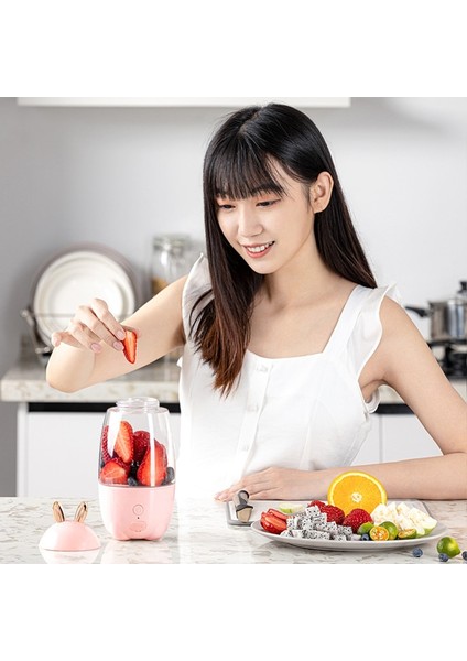 Pembe Tarzı Taşınabilir Sıkacağı Çok Fonksiyonlu Elektrikli Meyve Suyu Sıkacağı Limon Meyve Suyu Yapımcısı Mikser Meyve Smoothie Blender Portakal Sıkacağı (Yurt Dışından)