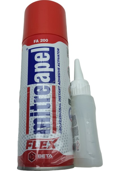 Mitre Flex Hızlı Yapıştırıcı Kırmızı 200 ml + 50 gr