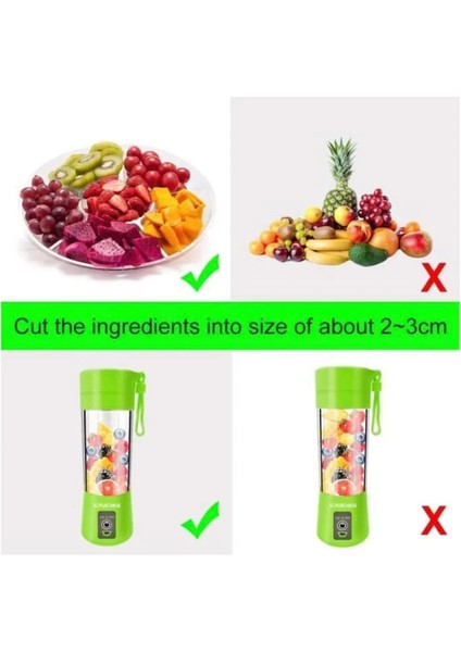 Yeşil Stil Mutfak Elektrikli Meyve Sıkacağı Taşınabilir Blender USB Şarj Smoothie Blender Meyve Karıştırıcılar Milkshake Yapımcısı Makinesi Gıda Sınıfı Malzeme (Yurt Dışından)