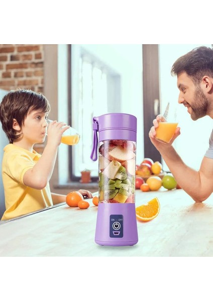 Pembe Tarzı 380ML Mini Blender USB Meyve Sıkacağı Bardağı 6-Blade Taze Meyve Suyu Sıkacağı Sıkacağı 3.7V Pil Taşınabilir Blender Seyahat Ofis Için (Yurt Dışından)