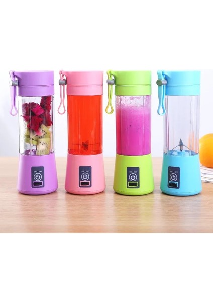 Pembe Tarzı 380ML Mini Blender USB Meyve Sıkacağı Bardağı 6-Blade Taze Meyve Suyu Sıkacağı Sıkacağı 3.7V Pil Taşınabilir Blender Seyahat Ofis Için (Yurt Dışından)