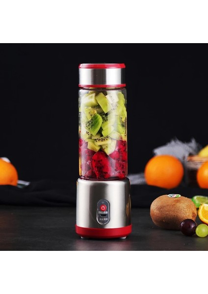 Siyah Stil 450 ml Taşınabilir Sıkacakları Çok Fonksiyonlu Elektrikli Blender USB Şarj Edilebilir Elektrikli Mikser Meyve Portakal Milkshake Suyu Yapma Makinesi (Yurt Dışından)