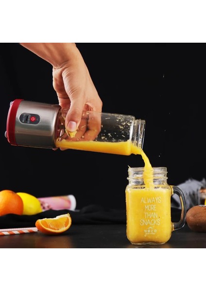 Siyah Stil 450 ml Taşınabilir Sıkacakları Çok Fonksiyonlu Elektrikli Blender USB Şarj Edilebilir Elektrikli Mikser Meyve Portakal Milkshake Suyu Yapma Makinesi (Yurt Dışından)