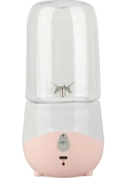 Pembe Tarzı 3.7V Kablosuz Mini Taşınabilir Mikser Fincan Meyve Sebze Sıkacağı Taze Meyve Suyu Taze Meyve Suyu Mikseri Fincan Elektrikli USB Şarj Blender (Yurt Dışından)