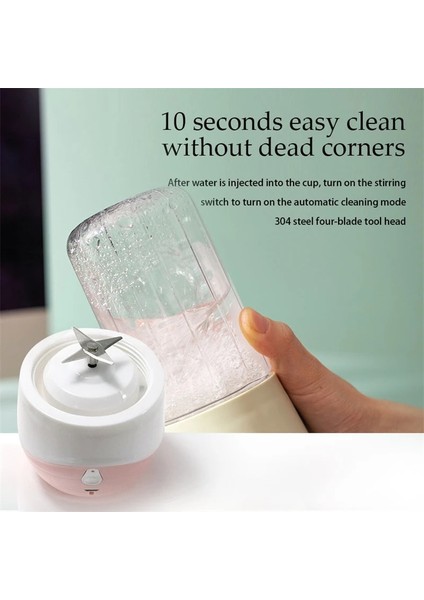 Pembe Tarzı 3.7V Kablosuz Mini Taşınabilir Mikser Fincan Meyve Sebze Sıkacağı Taze Meyve Suyu Taze Meyve Suyu Mikseri Fincan Elektrikli USB Şarj Blender (Yurt Dışından)