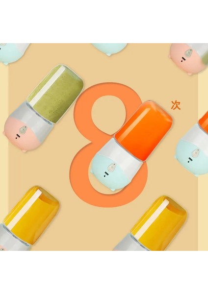 Pembe Tarzı 3.7V Kablosuz Mini Taşınabilir Mikser Fincan Meyve Sebze Sıkacağı Taze Meyve Suyu Taze Meyve Suyu Mikseri Fincan Elektrikli USB Şarj Blender (Yurt Dışından)