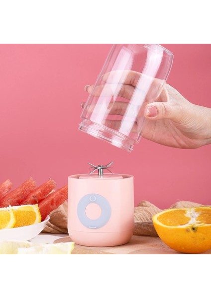 Pembe Tarzı 500 ml Taşınabilir Blender USB Elektrikli Meyve Sıkacağı Makinesi Blender Mikser Mini Mutfak Robotu Kişisel Blender Suyu Karıştırma Bardağı (Yurt Dışından)