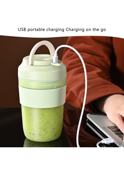 Sarı Stil Elektrikli Meyve Sıkacağı Buz Kırıcı Meyve Sıkacağı Yiyecek Mikseri USB Şarj Edilebilir 400 ml Çok Fonksiyonlu Ev Meyve Suyu Sıkacağı (Yurt Dışından)