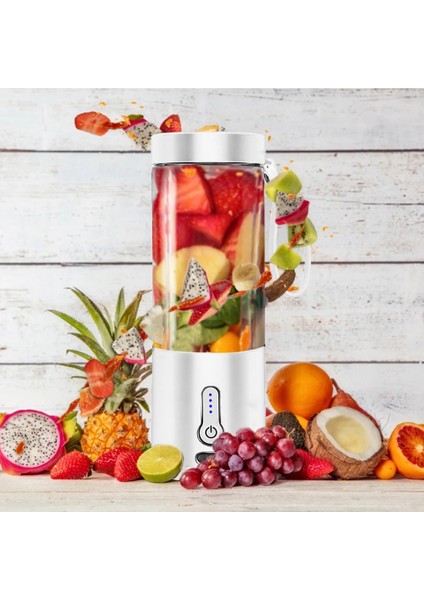 Beyaz Stil 530 ml Meyve Smoothie Maker Fincan Çok Fonksiyonlu Meyve Karıştırıcılar Su Geçirmez Büyük Kapasiteli Basit El Seyahat Spor Için Gıda Sınıfı (Yurt Dışından)