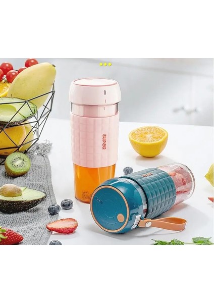 Pembe Tarzı USB Şarj Edilebilir Elektrikli Meyve Sıkacağı Mini Çoklu Meyve Suyu Makinesi Taşınabilir Mini Meyve Sıkacağı Bardağı (Yurt Dışından)