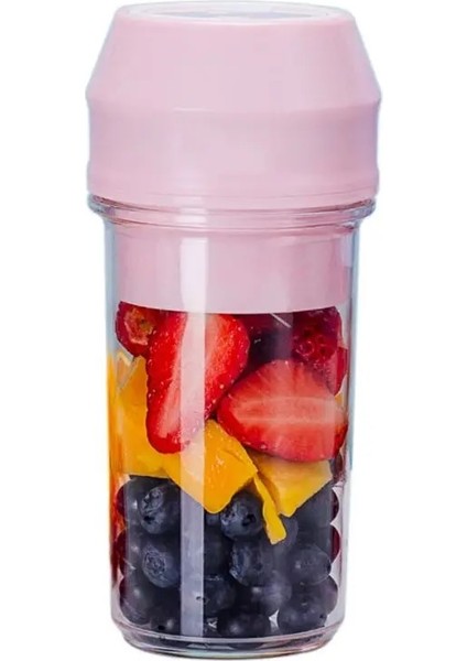 Pembe Tarzı Mini Blender Taşınabilir Kişisel Smoothie Sıkacağı Mikser ile Ev Ofis Seyahati Için Bıçaklar (Yurt Dışından)