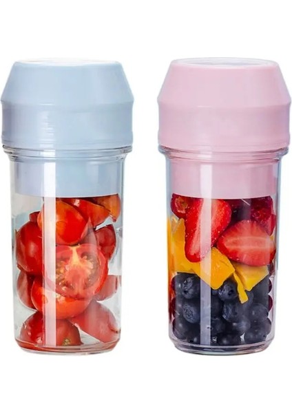Pembe Tarzı Mini Blender Taşınabilir Kişisel Smoothie Sıkacağı Mikser ile Ev Ofis Seyahati Için Bıçaklar (Yurt Dışından)