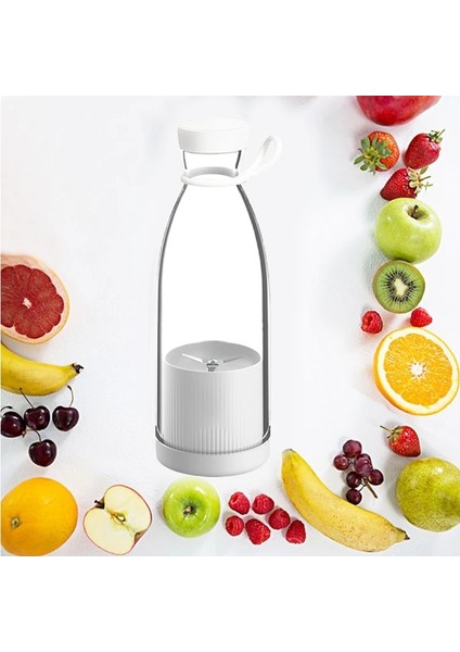 Pembe Tarzı 300ML Taşınabilir Blender Elektrikli Sıkacakları USB Şarj Edilebilir Smoothie Mini Blender Kişisel Meyve Sıkacağı -Pembe (Yurt Dışından)