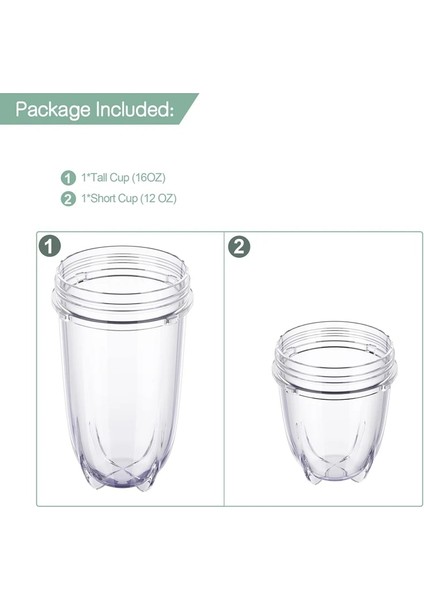 Şeffaf Stil Yeni Yedek Blender Bardağı Magicbullet Karıştırıcılar Fincan Fw Mberies 16 Oz ve 12 Oz Bardak Aksesuarları (Yurt Dışından)