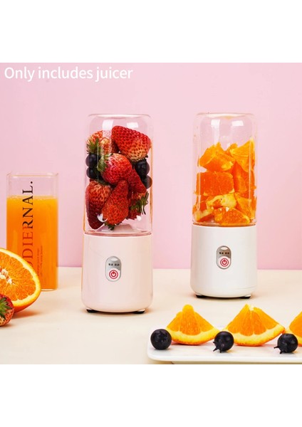 Beyaz Stil 500ML Mini El Shakes Smoothies Mutfak Kişisel Seyahat Ev Ofis Mikser Taşınabilir Blender Meyve Sıkacağı Bardağı 4 Bıçak (Yurt Dışından)