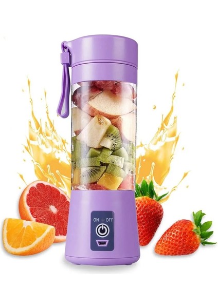 Mor Tarzı 380ML Mini Blender USB Meyve Sıkacağı Bardağı 6-Blade Taze Meyve Suyu Sıkacağı Sıkacağı 3.7V Pil Taşınabilir Blender Seyahat Ofis Için (Yurt Dışından)