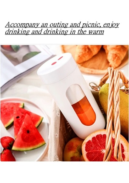 Pembe Tarzı 12V Taşınabilir Elektrikli Meyve Sıkacağı USB Kablosuz Şarj Blender Mini Meyve Sıkacakları Mikser Suyu Yapma Makinesi 300 ml (Yurt Dışından)