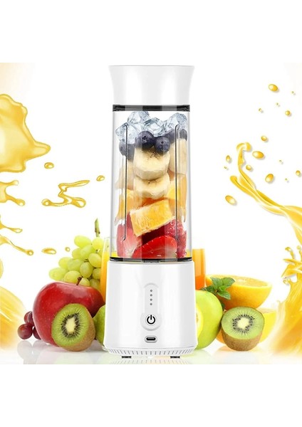 Beyaz Stil 7V Smoothie On The Go Blender Kupası Kişisel Boyutlu Blender USB Şarj Edilebilir, Shake ve Smoothie'ler Için (Yurt Dışından)