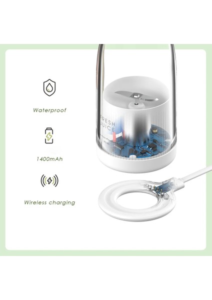 Beyaz Stil Taşınabilir Blender Portakal Sıkacağı Ofis Ev Için Kablosuz Şarj Elektrikli Taze Sıkma Makinesi Milk Shake Portakal Sıkacağı (Yurt Dışından) fiyatları