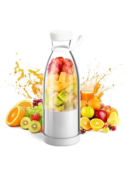 Beyaz Stil 300ML Taşınabilir Blender Elektrikli Sıkacakları Meyve Mikserleri USB Şarj Edilebilir Smoothie Mini Blender Kişisel Meyve Sıkacağı -Pembe (Yurt Dışından)