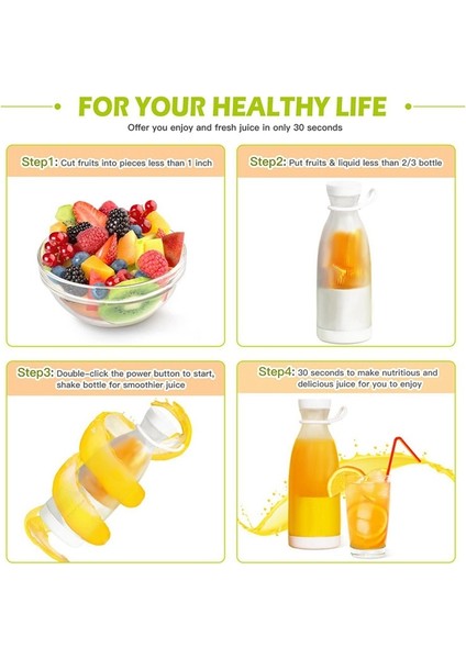 Beyaz Stil 300ML Taşınabilir Blender Elektrikli Sıkacakları Meyve Mikserleri USB Şarj Edilebilir Smoothie Mini Blender Kişisel Meyve Sıkacağı -Pembe (Yurt Dışından) indirimleri