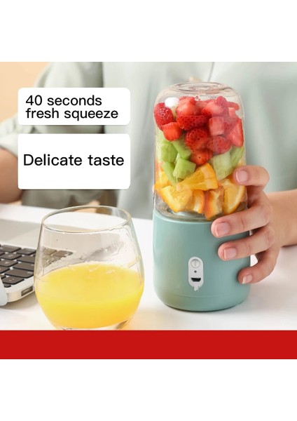 Yeşil Stil Taşınabilir Meyve Sıkacağı Bardağı Meyve Suyu Yapma Makinesi Meyve Suyu Bardağı 400 ml 6 Bıçaklı Otomatik Küçük Elektrikli Meyve Sıkacağı Smoothie Blenderı Buz Kırma Fincan (Yurt Dışından)
