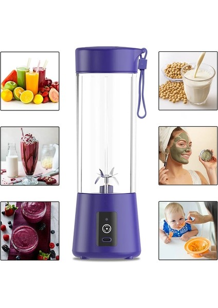 Beyaz Stil Taşınabilir Taze Meyve Suyu Smoothie Blender Şişe Sıkacağı Makinesi Mini Bardak Mutfak Robotları Mutfak Elektrikli Kişisel Portakal Sıkacağı (Yurt Dışından)