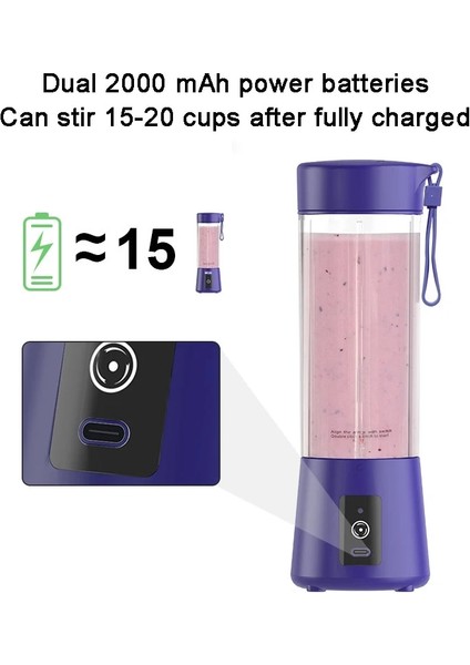 Beyaz Stil Taşınabilir Taze Meyve Suyu Smoothie Blender Şişe Sıkacağı Makinesi Mini Bardak Mutfak Robotları Mutfak Elektrikli Kişisel Portakal Sıkacağı (Yurt Dışından)