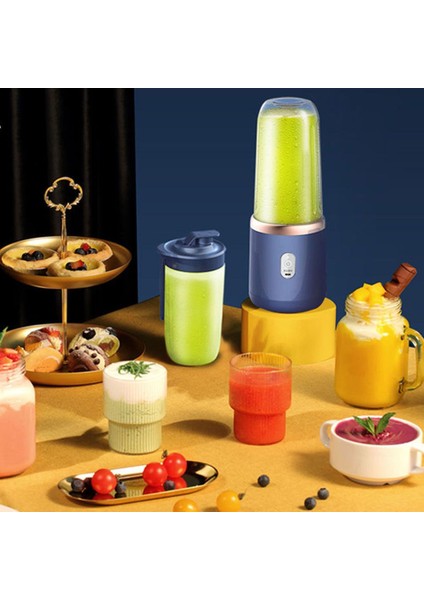 Mavi Stil Seyahat Blender Kupası Kişisel Blender Mini Meyve Sıkacağı Mikser Taşınabilir Elektrikli Meyve Sıkacağı Smoothie Meyve Suyu Milk Shake Için (Yurt Dışından)