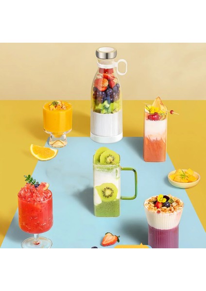 Elektrikli Taşınabilir Sıkacakları Blender USB Mini Meyve Şarj Edilebilir Mikserler Sıkacakları Meyve Çok Fonksiyonlu Meyve Suları Makinesi 350ML-B (Yurt Dışından)
