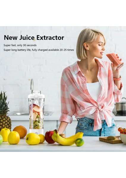 Mavi Stil 600ML Taşınabilir Meyve Sıkacağı Bardağı Elektrikli Meyve Sıkacağı Paslanmaz Çelik Bıçak Meyve Sıkacağı Bardağı Sıkacağı Meyve Otomatik Smoothie Blenderı Mutfak Gereçleri (Yurt Dışından)