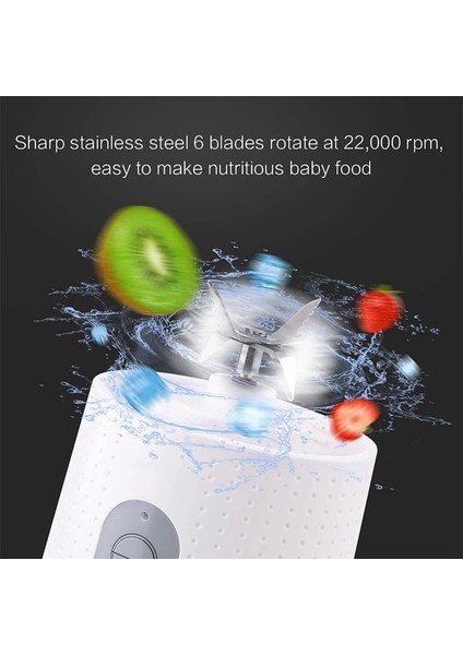 Beyaz Stil Shake ve Smoothie'ler Için Şarj Edilebilir USB Elektrikli Blenderli Kişisel Blender Meyve Sıkacağı Mikser Bardağı (Yurt Dışından)