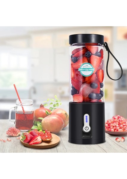 Siyah Stil 530 ml Elektrikli Meyve Sıkacağı Blender USB Mini Meyve Karıştırıcılar Sıkacakları Meyve Sıkacakları Gıda Milkshake Çok Fonksiyonlu Meyve Suyu Yapma Makinesi (Yurt Dışından)