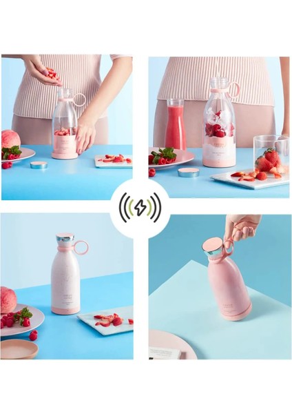 Beyaz Stil Taşınabilir Blender Şişe Elektrikli Portakal Sıkacağı Kablosuz Taze Meyve Suyu Sıkacakları Mikser Smoothie Narenciye Sıkacağı Bullet Blender (Yurt Dışından)