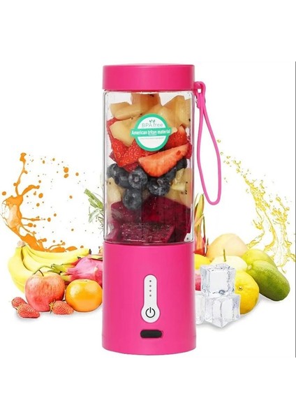 Mavi Stil 530 ml Elektrikli Meyve Sıkacağı Taşınabilir Smoothie Blender USB Şarj Edilebilir Taşınabilir Meyve Mikser Makinesi Mini Sıkacağı Blender (Yurt Dışından)