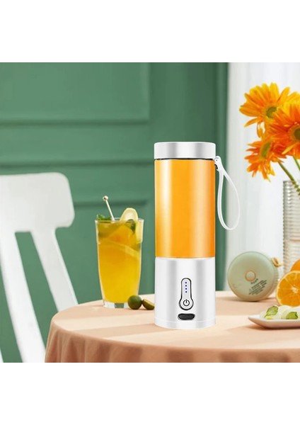 Siyah Stil Taşınabilir Elektrikli Meyve Sıkacağı Smoothie Blender USB Şarj Edilebilir Mutfak Robotu Meyve Mikser Makinesi Mini Bardak 530 ml Taze Karıştırıcılar (Yurt Dışından)