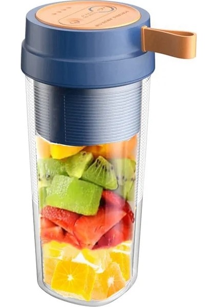 Mavi Stil Seyahat Taşınabilir Blender 400 ml Mixeur Kablosuz Şarj Edilebilir Mini USB Meyve Sıkacağı Bardağı Meyve Mikser Sıkacakları Şişe Smoothie Sıkacağı (Yurt Dışından)