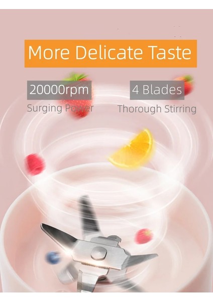 Mavi Stil Seyahat Taşınabilir Blender 400 ml Mixeur Kablosuz Şarj Edilebilir Mini USB Meyve Sıkacağı Bardağı Meyve Mikser Sıkacakları Şişe Smoothie Sıkacağı (Yurt Dışından)