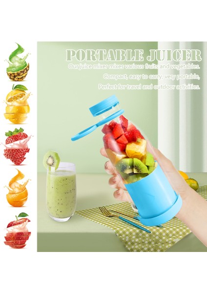 Beyazlar Tarzı 420ML ml Elektrikli Meyve Sıkacağı Bardağı Mini Elektrikli Mikserler Şişe USB Şarj Edilebilir Milkshake Buz Ezme Fincan Taze Meyve Suyu Şişesi Blender (Yurt Dışından)