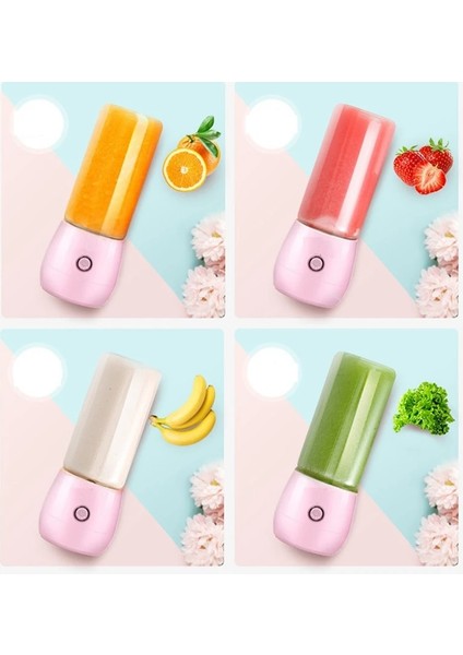 Pembe Tarzı Ev Elektrikli Meyve Sıkacağı Taşınabilir USB Şarj Edilebilir Meyve Makinesi Meyve Suyu Sıkma Kupası (Yurt Dışından)